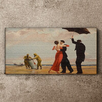 Romantic walk on the beach Canvas print
