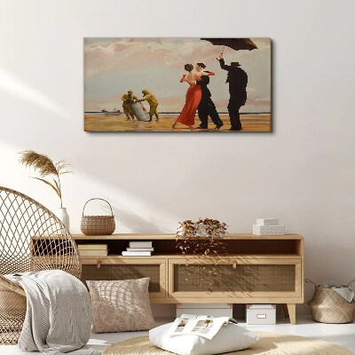 Romantic walk on the beach Canvas print