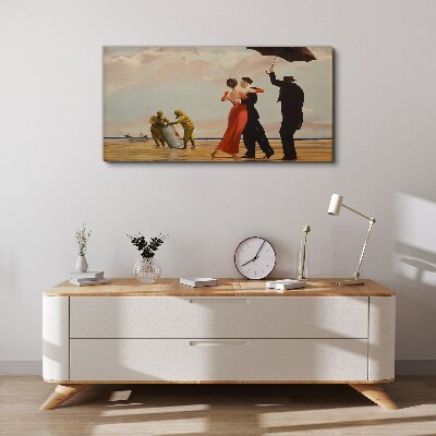 Romantic walk on the beach Canvas print