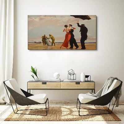 Romantic walk on the beach Canvas print