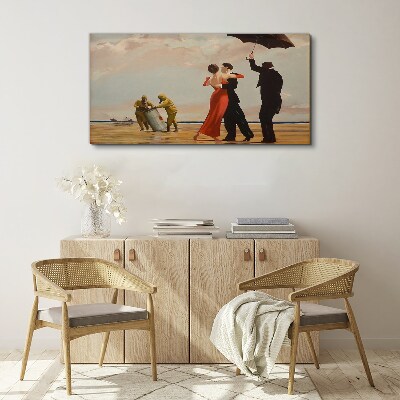 Romantic walk on the beach Canvas print