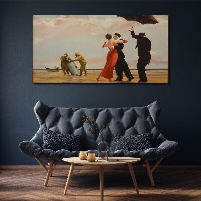 Romantic walk on the beach Canvas print
