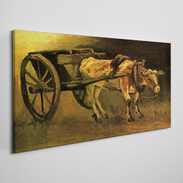 Ox at the cart Canvas print