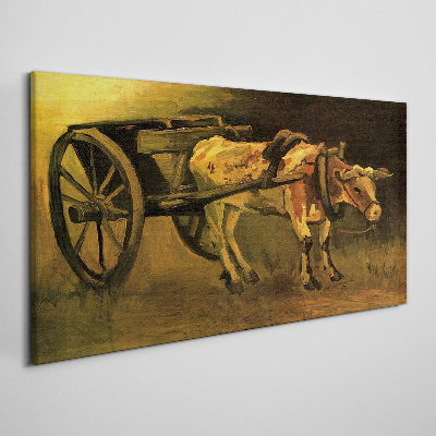 Ox at the cart Canvas print
