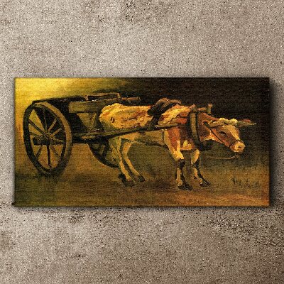 Ox at the cart Canvas print