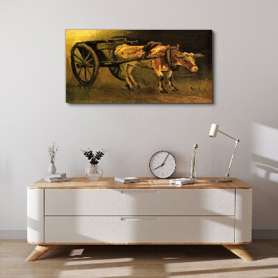 Ox at the cart Canvas print