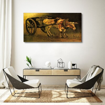 Ox at the cart Canvas print