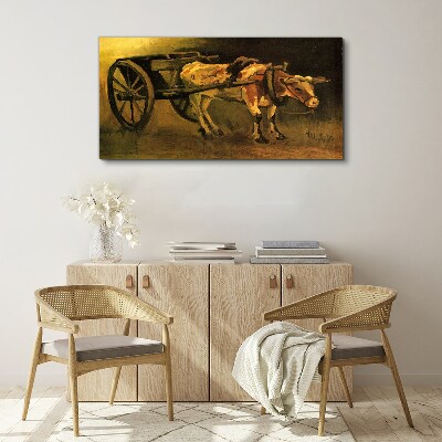Ox at the cart Canvas print
