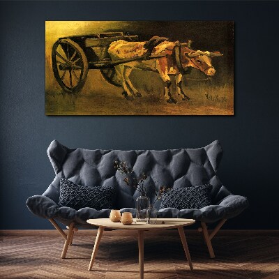 Ox at the cart Canvas print