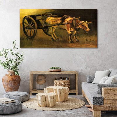 Ox at the cart Canvas print