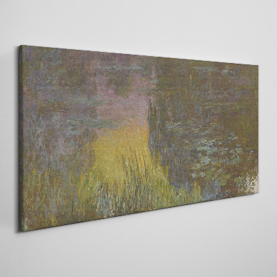 Monet water lilies sun Canvas print
