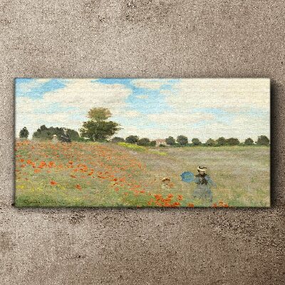 Fields of poppies in the summer sun Canvas print