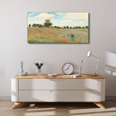 Fields of poppies in the summer sun Canvas print