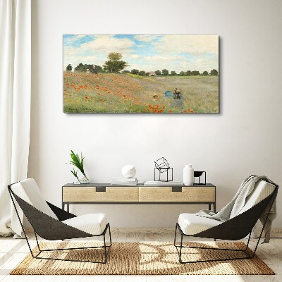 Fields of poppies in the summer sun Canvas print