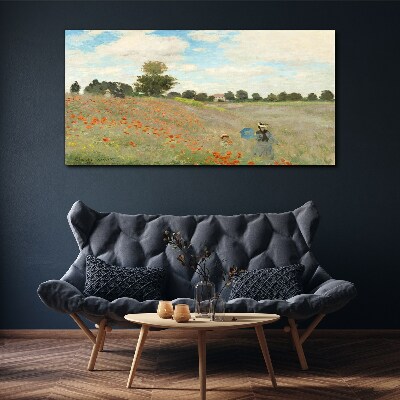 Fields of poppies in the summer sun Canvas print