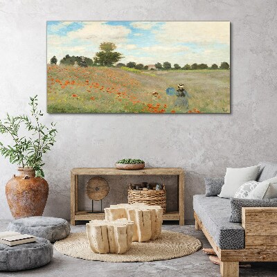 Fields of poppies in the summer sun Canvas print