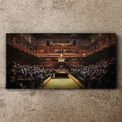 Assembly of monkeys in parliament Canvas print