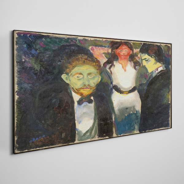 Green faces in the night landscape Canvas print