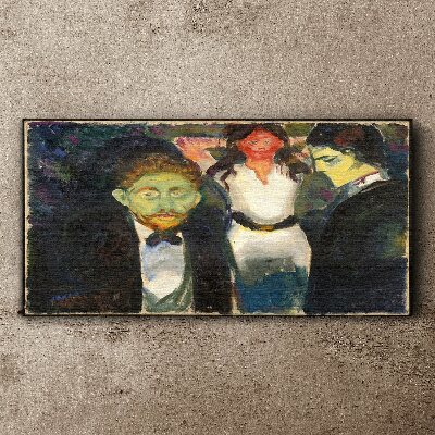 Green faces in the night landscape Canvas print