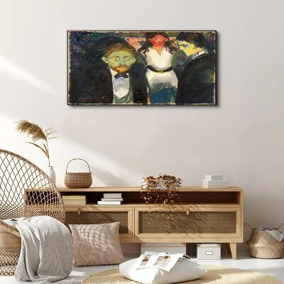 Green faces in the night landscape Canvas print