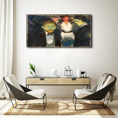Green faces in the night landscape Canvas print
