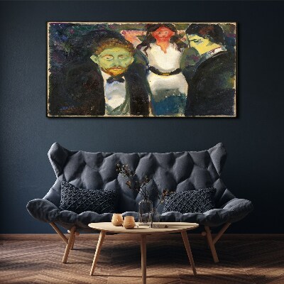 Green faces in the night landscape Canvas print
