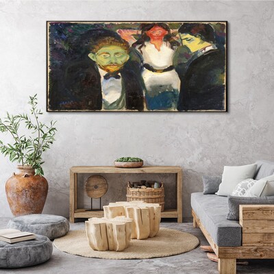 Green faces in the night landscape Canvas print