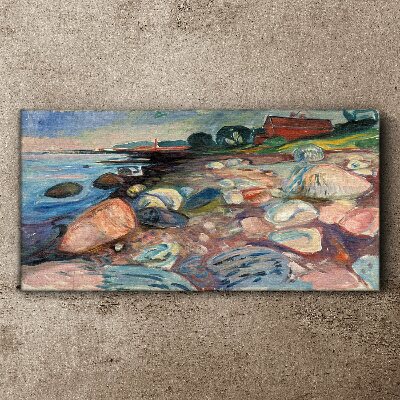 Shore of the red house munch Canvas print