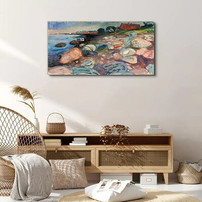 Seaside landscape with stones Canvas print