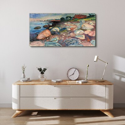 Seaside landscape with stones Canvas print