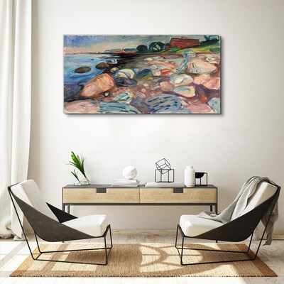 Seaside landscape with stones Canvas print