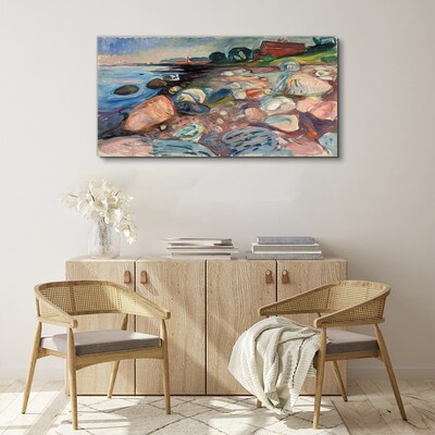 Seaside landscape with stones Canvas print