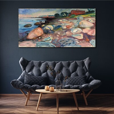 Seaside landscape with stones Canvas print