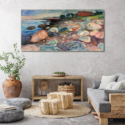 Seaside landscape with stones Canvas print