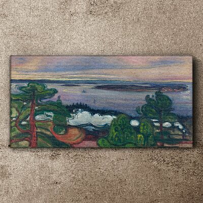 Seascape with trees Canvas print