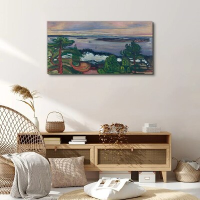 Seascape with trees Canvas print