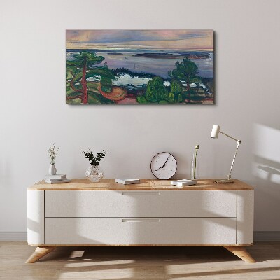 Seascape with trees Canvas print