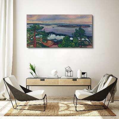 Seascape with trees Canvas print