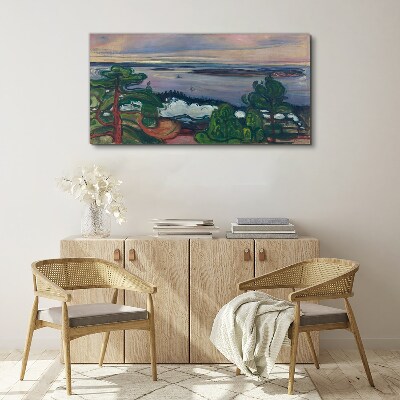 Seascape with trees Canvas print