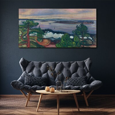 Seascape with trees Canvas print