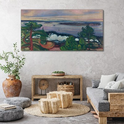 Seascape with trees Canvas print