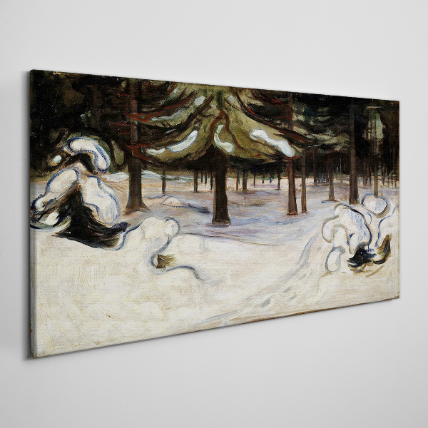 Winter landscape with trees Canvas print
