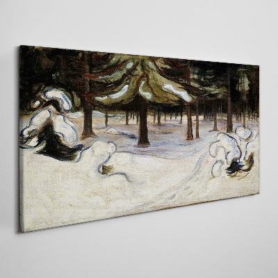 Winter landscape with trees Canvas print