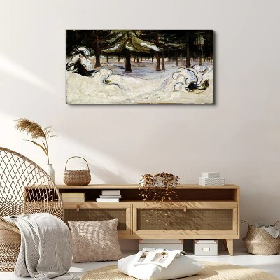 Winter landscape with trees Canvas print