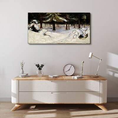 Winter landscape with trees Canvas print