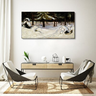 Winter landscape with trees Canvas print