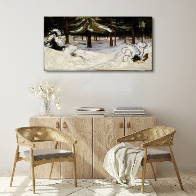 Winter landscape with trees Canvas print