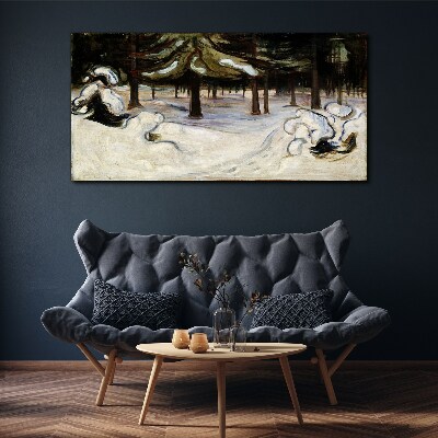 Winter landscape with trees Canvas print