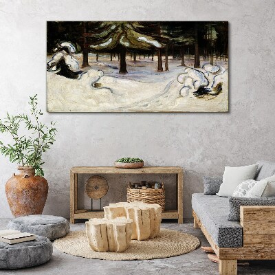 Winter landscape with trees Canvas print
