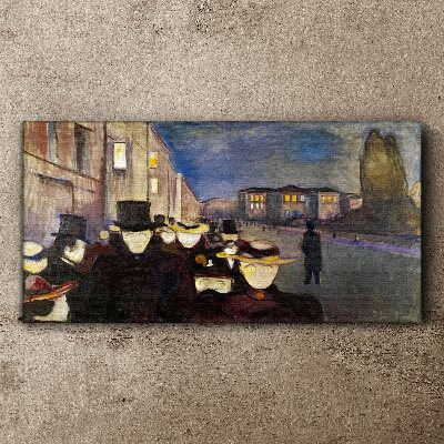 Evening walk in the city Canvas print